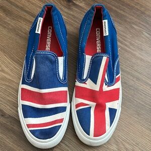 Converse Blue & Red Union Jack Slip-On Loafers M 7.5 W 9.5 10